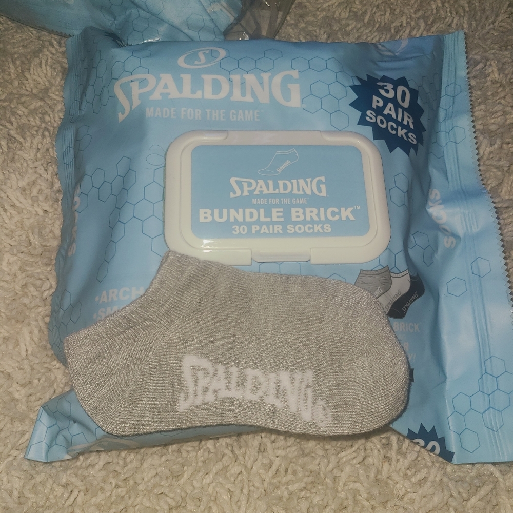 120 pairs of Toddler Spalding socks 5 packs fits 4 to 7 1/2 shoe size